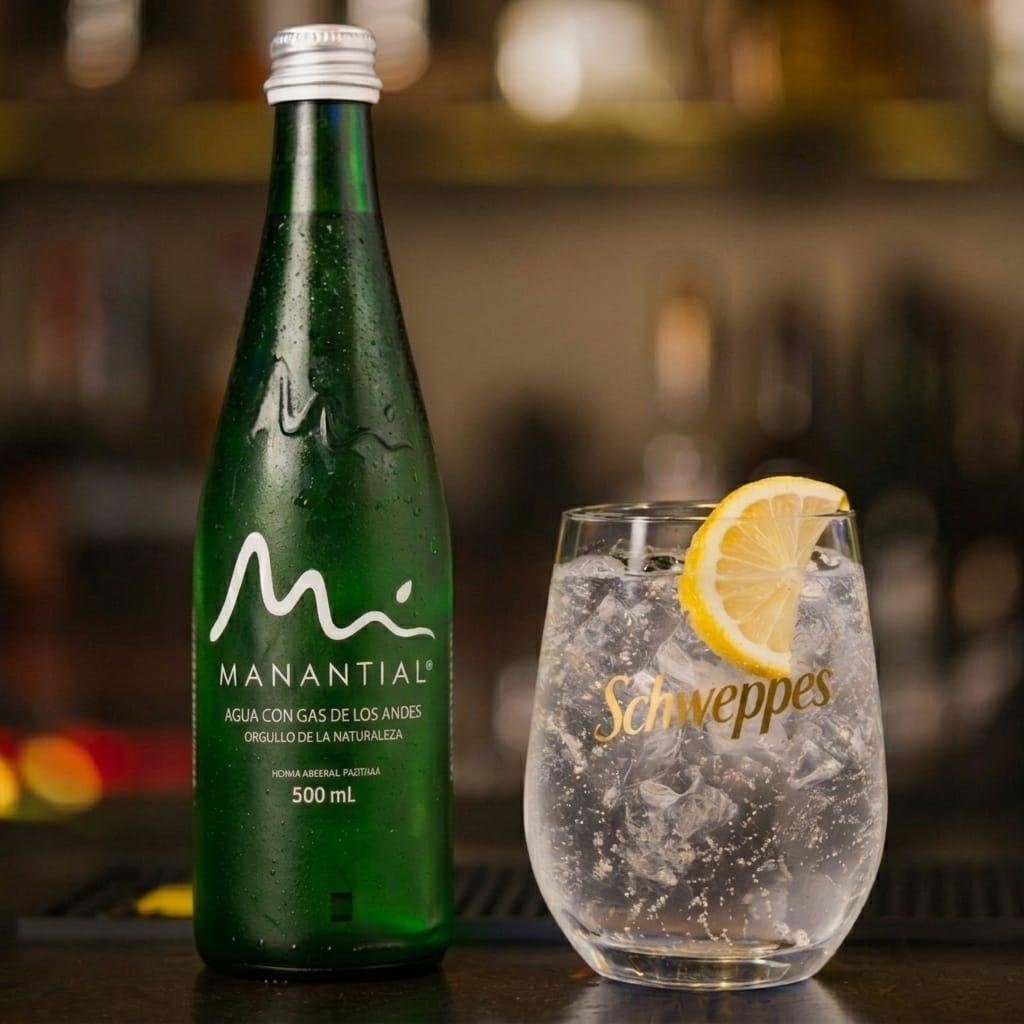 Agua Manantial con Gas